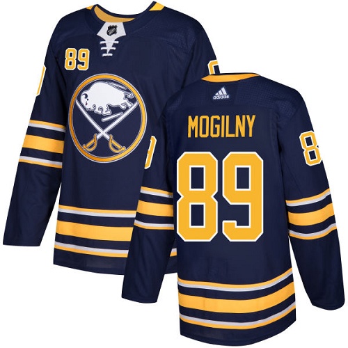 Men Adidas Buffalo Sabres #89 Alexander Mogilny Navy Blue Home Authentic Stitched NHL Jersey